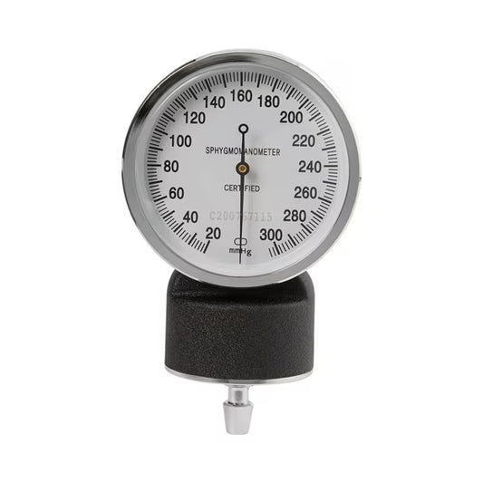 Sphygmomanometer gauge on a white background
