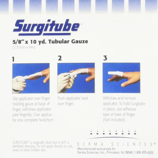 SURGITUBE Tubular Gauze 5yd x 5/8" - Small Fingers and Toes (Case of 12)