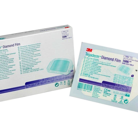 Tegaderm™ Film Dressing, Diamond Pattern, Latex-Free, 4" x 4-3/4"