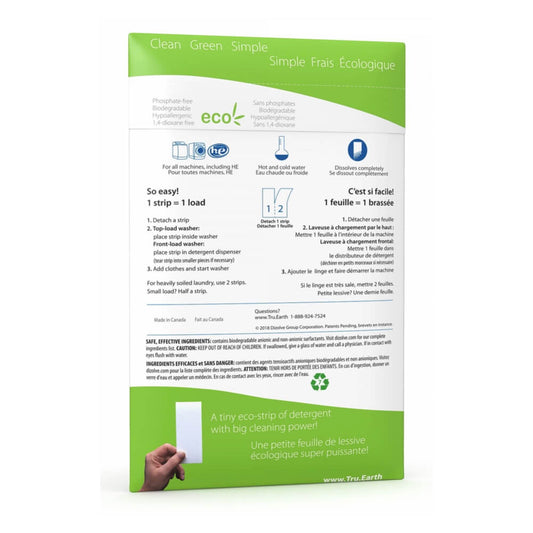 TRU EARTH ECO-STRIPS LAUNDRY DETERGENT (FRAGRANCE-FREE) - 32 LOADS