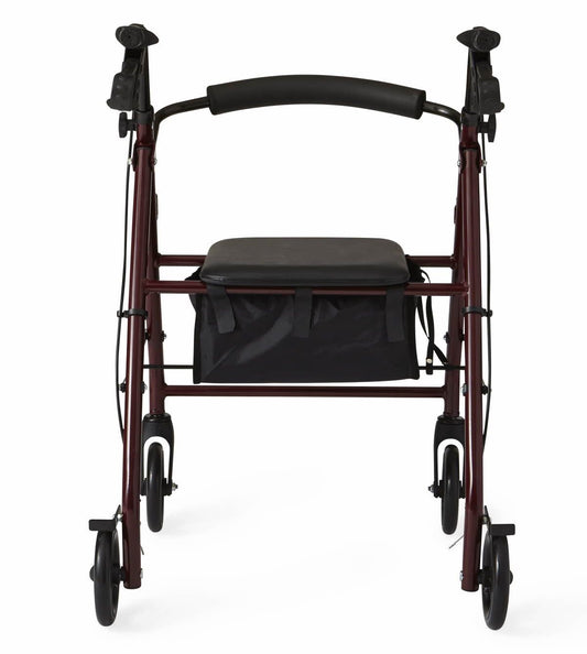 Medline Basic Rollator with 6" Wheels, Burgundy, Junior