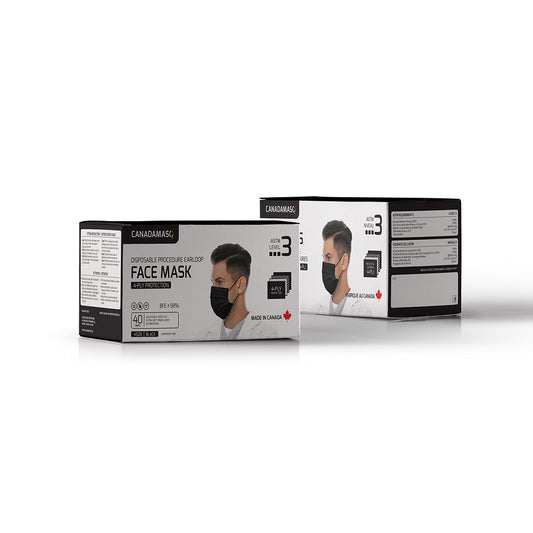 Level 3 ASTM Black Medical Face Mask, Box of 50