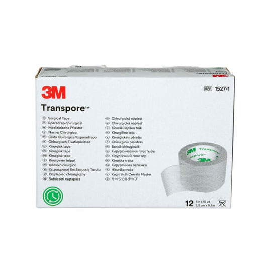 Transpore™ Surgical Tape, Plastic, Transparent - 2.5 cm x 9.1 m