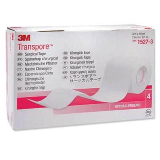 Transpore™ Surgical Tape, Plastic, Transparent - 7.6 cm x 9.1 m