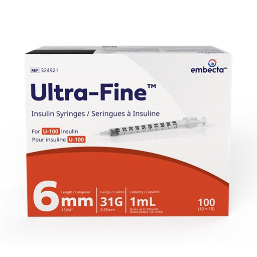 Ultra-Fine™ Insulin Syringe, L6mm, 31GA, 1mL