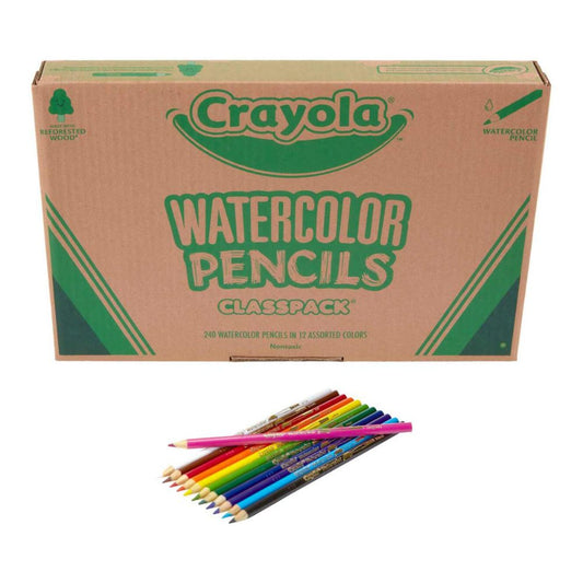 Crayola Watercolor Pencils Classpack, 240Ct, 12 Colors