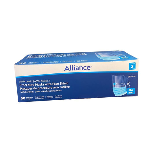 Alliance ASTM Level 2 Procedure Masks with Face Shield - Box of 50