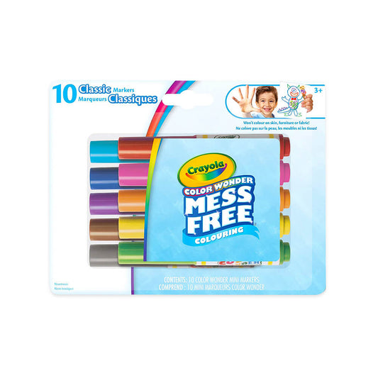 Crayola 10 Count Color Wonder Mess-Free Mini Markers Classic - Case of 12 Boxes