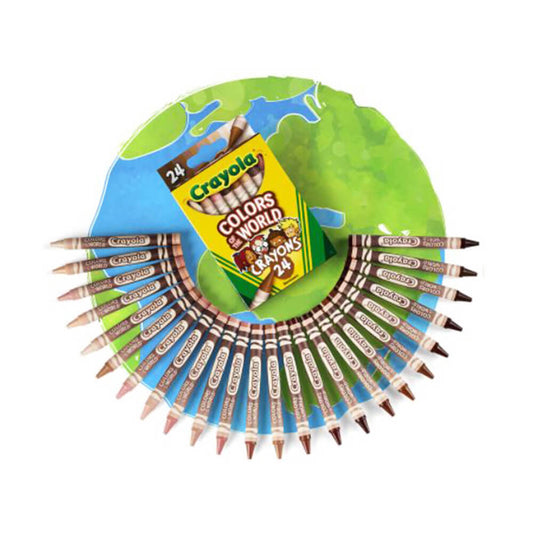 Crayola 24 Count Colours of the World Skin Tone Crayons - Case of 12 Boxes