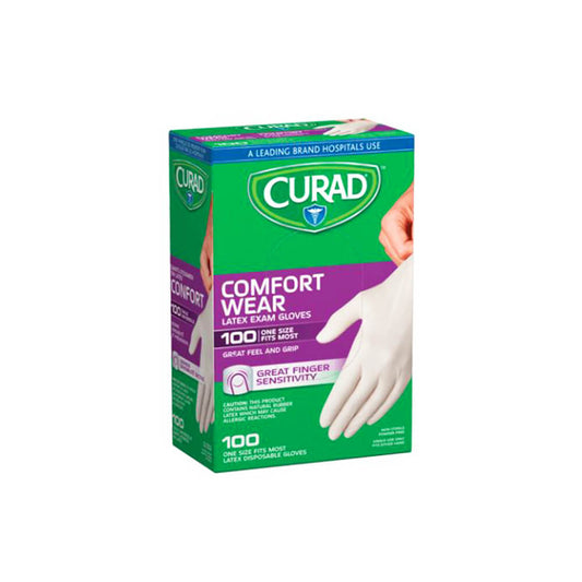 Curad Comfort Wear Latex Exam Gloves