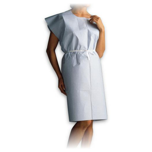 Disposable Tissue Exam Gowns, Blue, 30 in. x 42 in., 50ct, 731