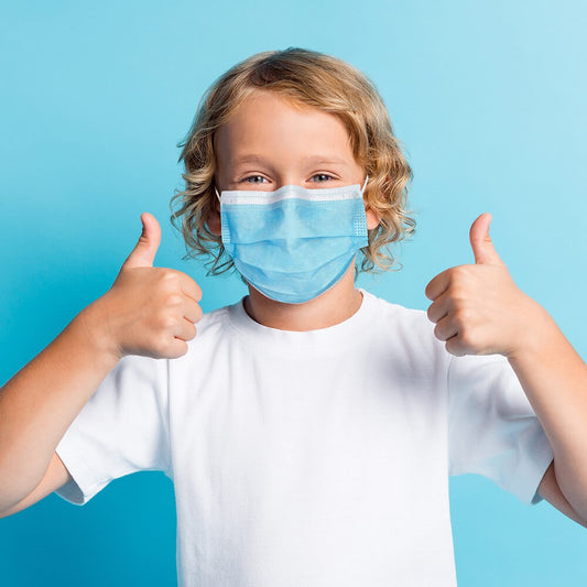 A kid wear level 3 childrens surgical disposable mask