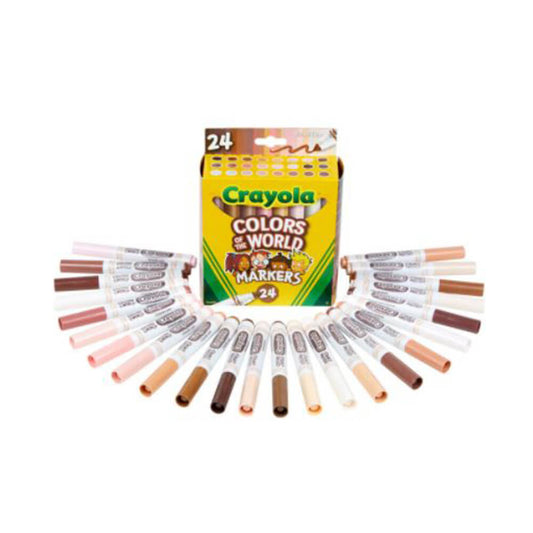 Crayola 24 Count Colours of the World Skin Tone Broad Line Markers - Case of 6 Boxes