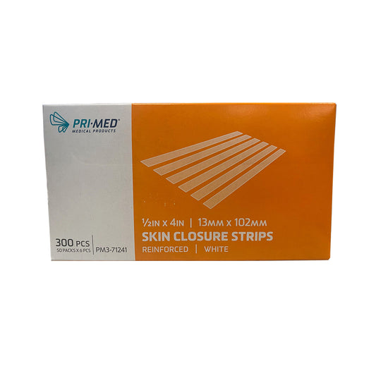 Skin Closure Strips 1/2 in x 4 in, Reinforced, White