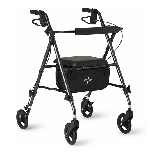 Medline Superlight Aluminum Rollator, 250 lb., 6 ", Smoky Blue