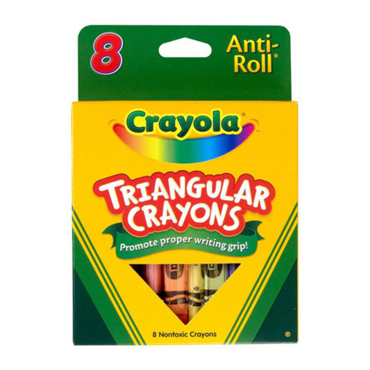Crayola 8 Count Anti Roll Triangular Crayons - Case of 24 Boxes