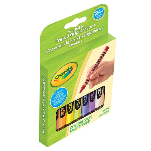 Crayola 8 Count Washable Tripod Grip Crayons - Case of 12 Boxes