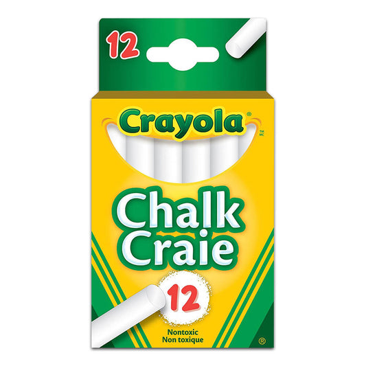 Crayola 12 Count White Chalk - Case of 10 Boxes