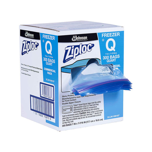 ZIPLOC FREEZER BAGS 1 QUART - 300 COUNT