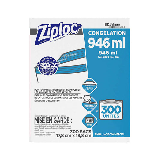 Ziploc Freezer Bags, 1 Quart - 300 Count