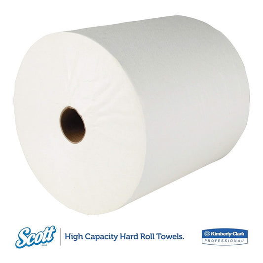 Scott® Universal Hard Roll Towel, White, 1 Ply, 8 x 1000' Roll, 01000 - Pack of 12