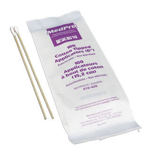 MedPro Wood Cotton Tip Applicators 6 in - Non-Sterile