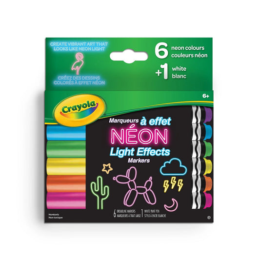 Crayola Neon Light Effects Markers, 6+1