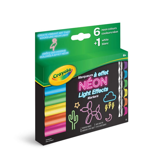 Crayola Neon Light Effects Markers, 6+1