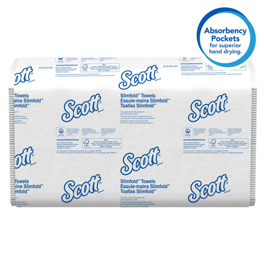 Scott® Control Plus Slimfold Towels, White, 90 Towels, 24 Packs, 04442