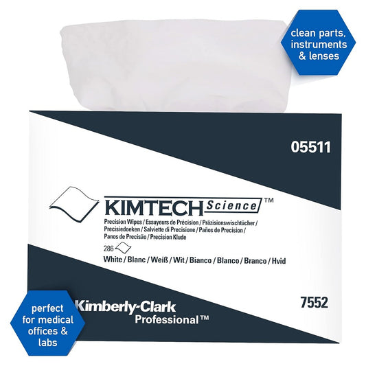 Kimtech Science Precision Light Duty Wipe in Pop-Up® Box, 1-Ply, White, 60 Boxes, 280 Sheets, 05511