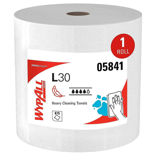 WypAll® L30 Towel Jumbo Roll, 1-Ply, White, Sold Individually, 05841