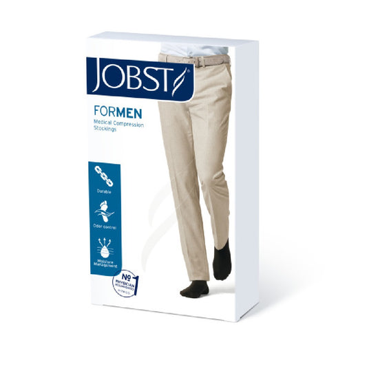 JOBST forMen Compression Socks 15-20 mmHg Knee High, Closed Toe, Black