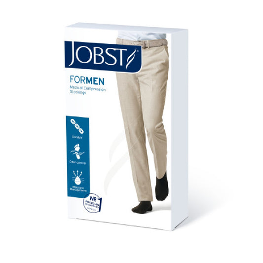 JOBST forMen Compression Socks 15-20 mmHg Knee High, Closed Toe, Khaki