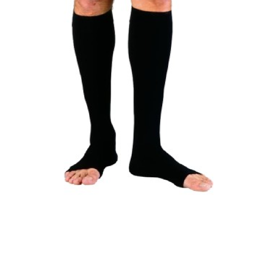 JOBST forMen 20-30 mmHg Black, Compression Socks Knee High, Open Toe