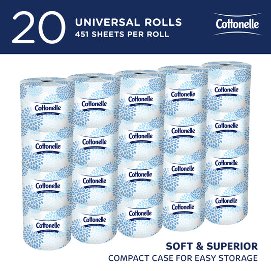 Cottonelle® Professional Standard Roll Toilet Paper, 2-Ply, White, 20 Rolls, 451 Sheets, 13135