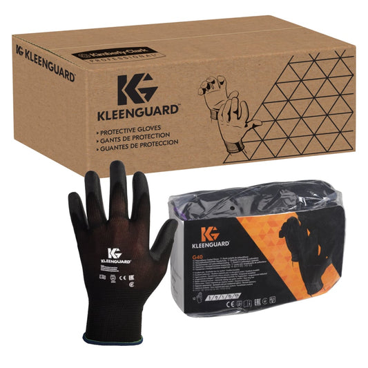 KleenGuard G40 Foam Nitrile Coated Gloves, Size 8.0, Medium, High Dexterity, Black, 12 Pairs, 60 Pairs, 13838