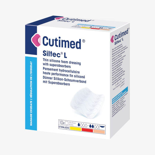 Cutimed Siltec L - Sterile Foam Dressing with Silicone Layer , Box of 10