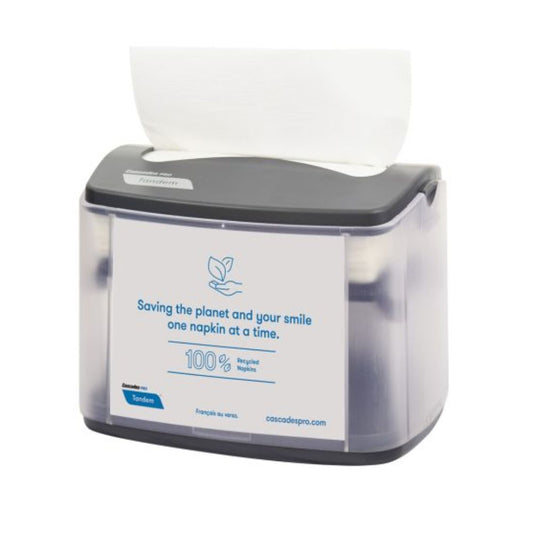Cascades PRO Tandem Tabletop Interfold Napkins Dispenser, Grey