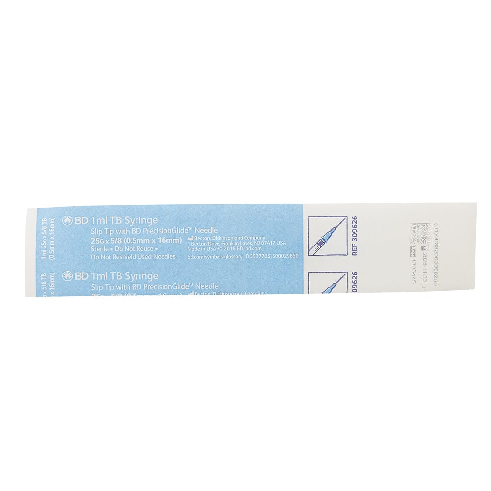 1 mL BD Luer Slip Tip Syringe with Attached Needle 25G x 5/8 in.