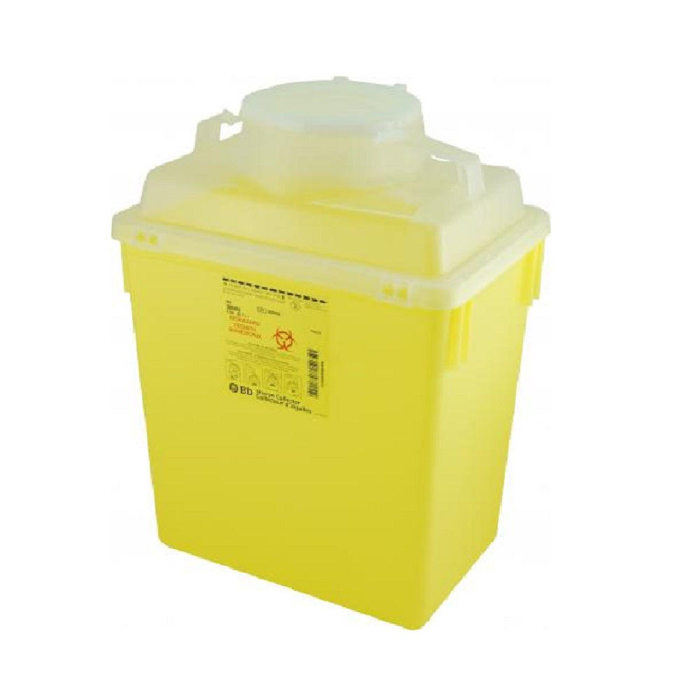 22.7 L BD Multi-Purpose Nestable Sharps Container, Yellow, Open Cap, Nestable