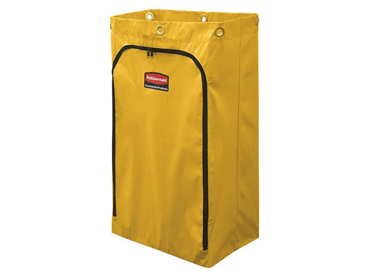 24-Gallon Janitorial Cleaning Cart Vinyl Bag Traditional, Yellow