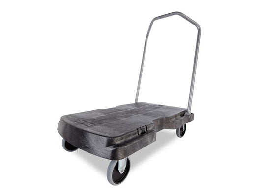 Rubbermaid Triple Trolley with User Friendly Handle, Standard Duty with 5" Casters, Black