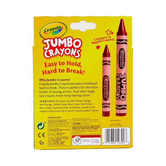 Crayola 16 Count Jumbo Crayons - Case of 12 Boxes