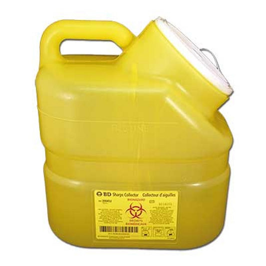 10.3L BD Sharps Collector Canada, Yellow, with Offset Neck, 300452