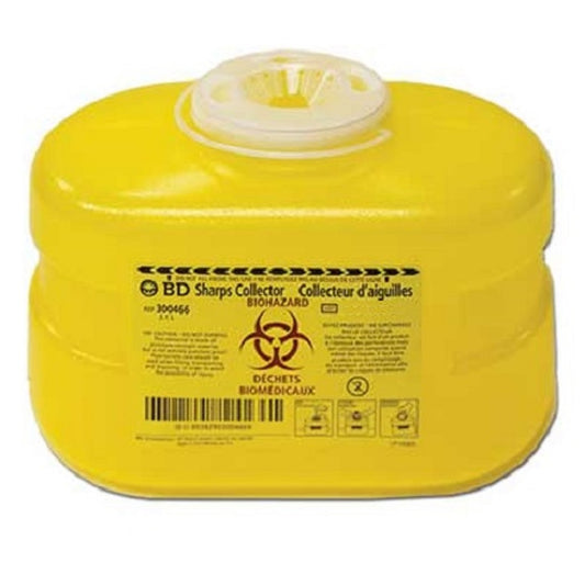 3.1L BD Sharps Collector Canada, Yellow, with One-way Tamper- Resistant Entry, 300466