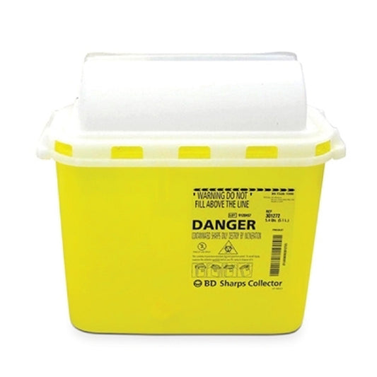 5.1L BD Sharps Collector Canada Se, Yellow, with Counter balanced Door, 300475