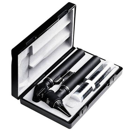 Mini Fiber-optic Otoscope - Opthalmoscope Set 2.5v Halogen Bulb With "AA" Battery Handle