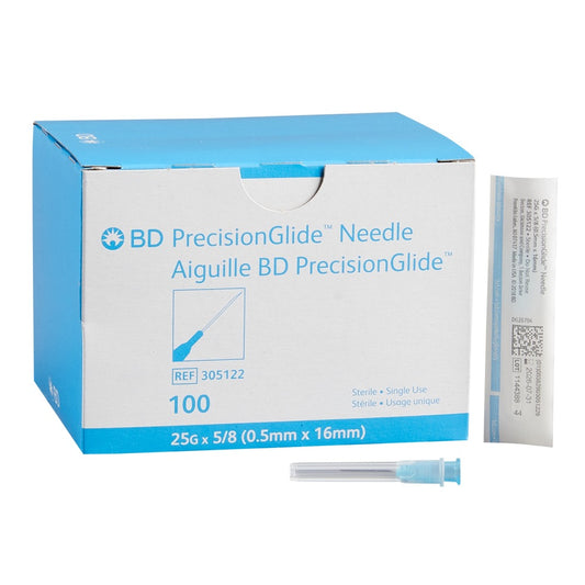 BD PrecisionGlide Needle 25G x 5/8", Box of 100 - 305122