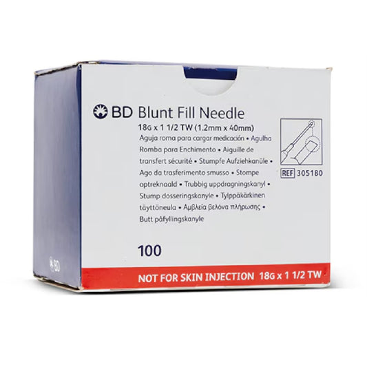 BD Blunt Fill Needle 18 x 1.5'' Sterile, 305180 - Box of 100