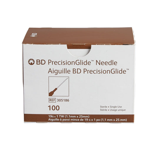 BD™ PrecisionGlide™ Thin Wall Sterile Needles 19G X 1”- 305186